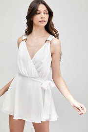 Trim Detail Side Tie Romper