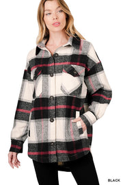 OVERSIZED YARN DYED PLAID SHACKET