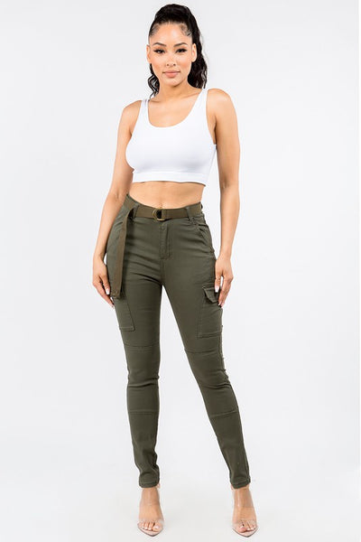 HIGH WAIST SKINNY CARGO STYLE PANTS