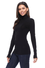 Turtle neck long sleeve casual fitted top