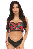Red Roses Underwire Short Bustier