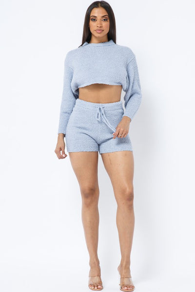 TOWEL SWEATER SHORT SET