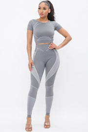 SHORT SLEEVE TOP AND LEGGING ACTIVE SET